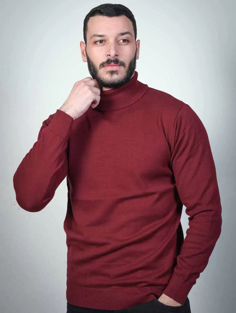 Pull Col Montant Homme Uni